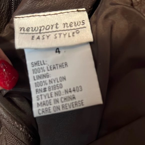 Brown leather trousers front zip - Picture 7 of 7